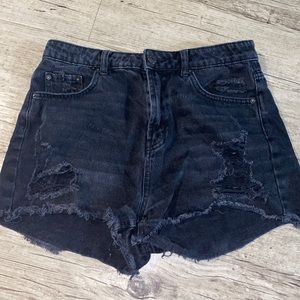 target black denim shorts